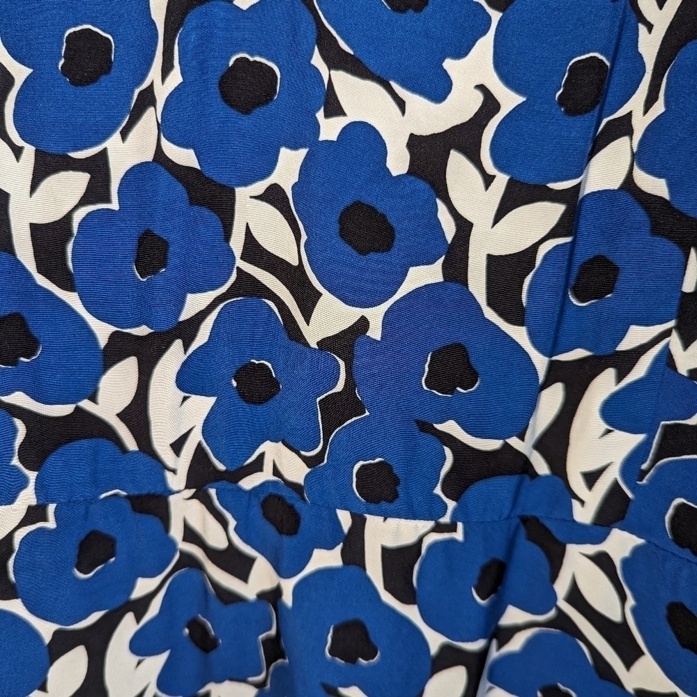 UNIQLO X CASSIE BYRNES Blue & White Florals Contemporary Mini Dress Size Large - Picture 7 of 13